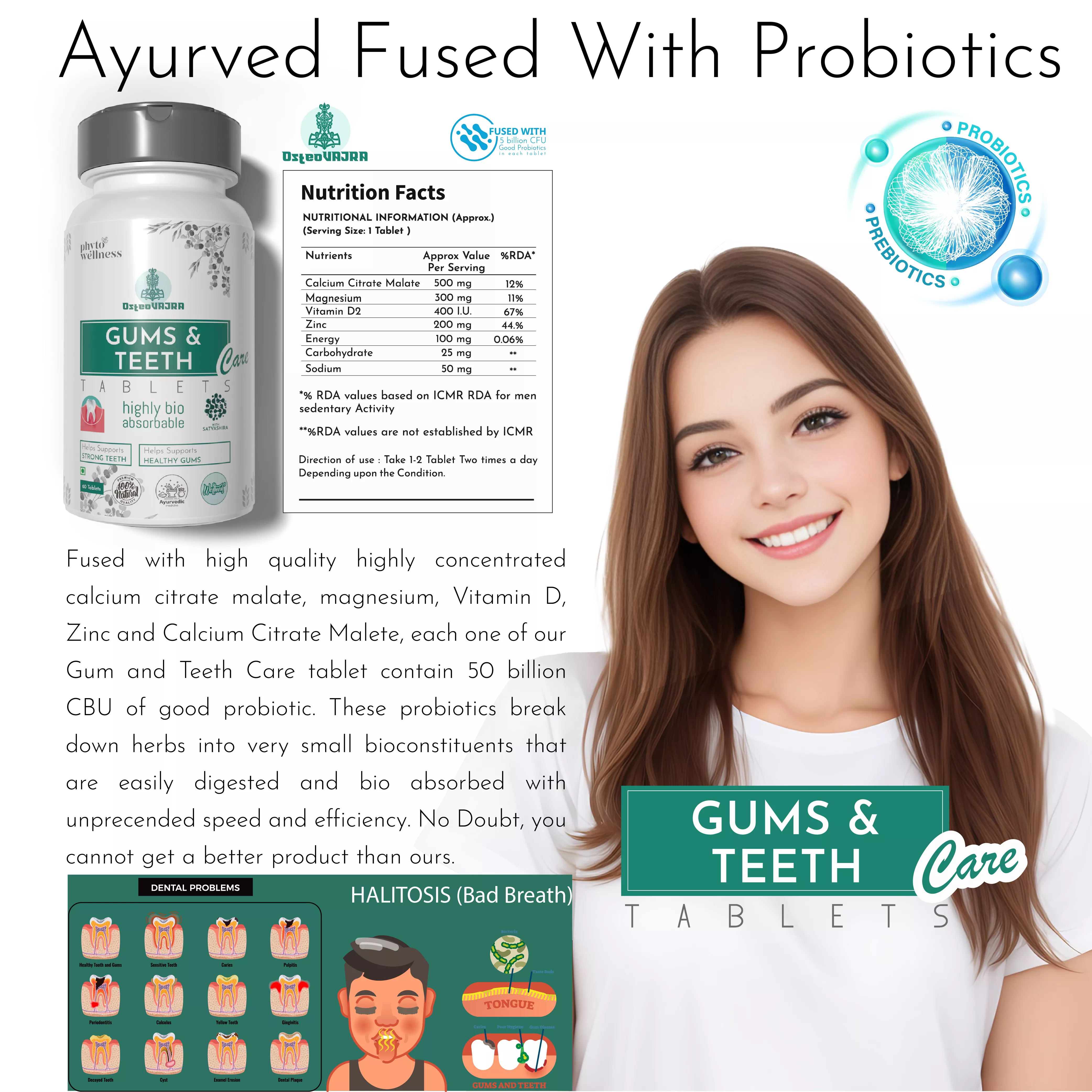 Probiotic Gums & Teeth Care 60 Tablets